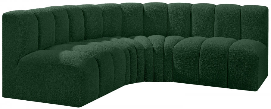 Arc Boucle Fabric 4pc. Sectional Green - 102Green-S4B - Vega Furniture