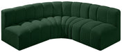 Arc Boucle Fabric 4pc. Sectional Green - 102Green-S4B - Vega Furniture