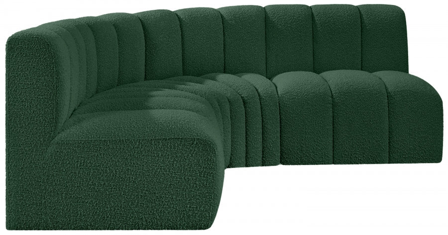 Arc Boucle Fabric 4pc. Sectional Green - 102Green-S4B - Vega Furniture