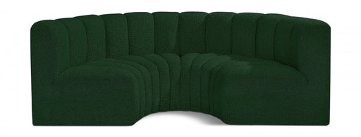 Arc Boucle Fabric 4pc. Sectional Green - 102Green-S4C - Vega Furniture