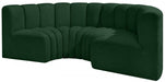 Arc Boucle Fabric 4pc. Sectional Green - 102Green-S4C - Vega Furniture