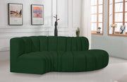 Arc Boucle Fabric 4pc. Sectional Green - 102Green-S4D - Vega Furniture