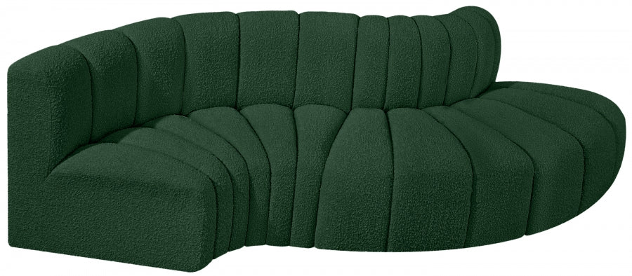 Arc Boucle Fabric 4pc. Sectional Green - 102Green-S4D - Vega Furniture