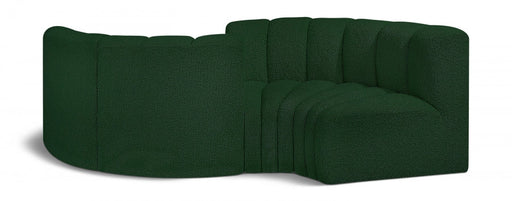 Arc Boucle Fabric 4pc. Sectional Green - 102Green-S4F - Vega Furniture