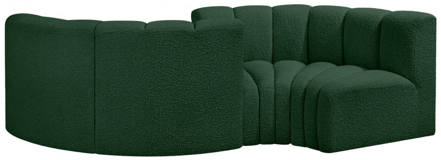 Arc Boucle Fabric 4pc. Sectional Green - 102Green-S4F - Vega Furniture