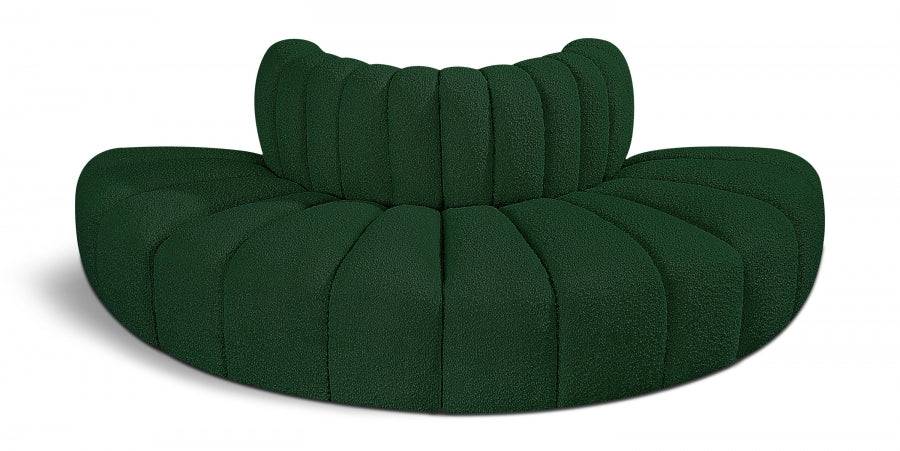 Arc Boucle Fabric 4pc. Sectional Green - 102Green-S4G - Vega Furniture