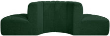 Arc Boucle Fabric 4pc. Sectional Green - 102Green-S4G - Vega Furniture