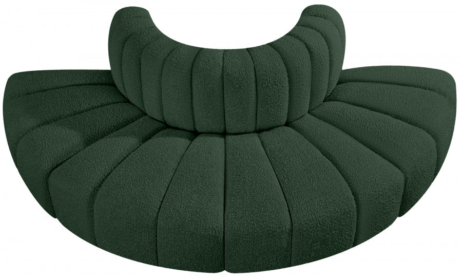 Arc Boucle Fabric 4pc. Sectional Green - 102Green-S4G - Vega Furniture