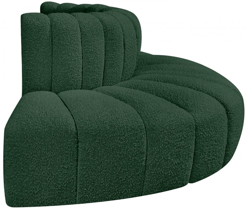 Arc Boucle Fabric 4pc. Sectional Green - 102Green-S4G - Vega Furniture