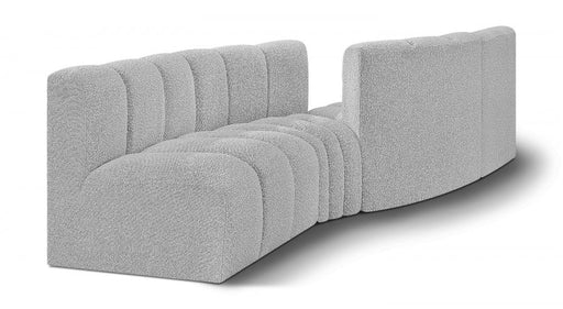 Arc Boucle Fabric 4pc. Sectional Grey - 102Grey-S4A - Vega Furniture