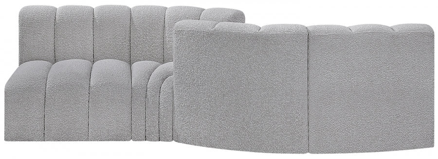 Arc Boucle Fabric 4pc. Sectional Grey - 102Grey-S4A - Vega Furniture