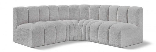 Arc Boucle Fabric 4pc. Sectional Grey - 102Grey-S4B - Vega Furniture