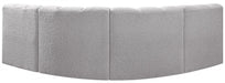 Arc Boucle Fabric 4pc. Sectional Grey - 102Grey-S4B - Vega Furniture