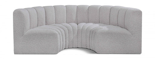 Arc Boucle Fabric 4pc. Sectional Grey - 102Grey-S4C - Vega Furniture