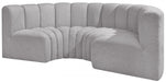 Arc Boucle Fabric 4pc. Sectional Grey - 102Grey-S4C - Vega Furniture