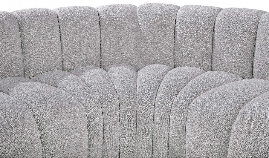 Arc Boucle Fabric 4pc. Sectional Grey - 102Grey-S4C - Vega Furniture