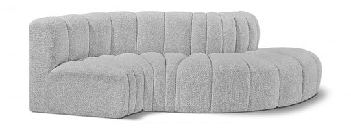 Arc Boucle Fabric 4pc. Sectional Grey - 102Grey-S4D - Vega Furniture