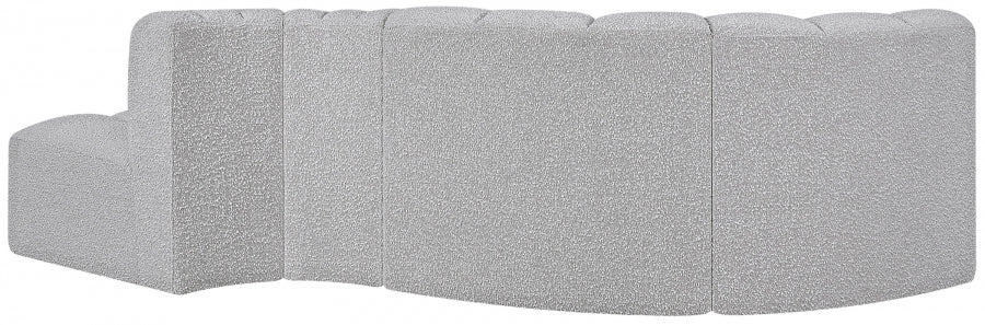 Arc Boucle Fabric 4pc. Sectional Grey - 102Grey-S4D - Vega Furniture