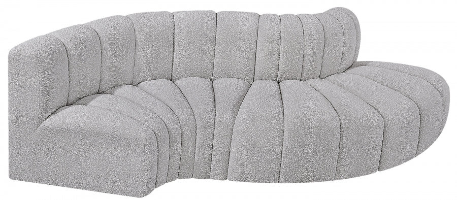 Arc Boucle Fabric 4pc. Sectional Grey - 102Grey-S4D - Vega Furniture
