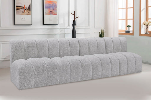 Arc Boucle Fabric 4pc. Sectional Grey - 102Grey-S4E - Vega Furniture