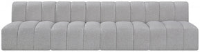 Arc Boucle Fabric 4pc. Sectional Grey - 102Grey-S4E - Vega Furniture