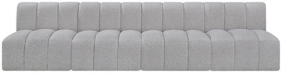 Arc Boucle Fabric 4pc. Sectional Grey - 102Grey-S4E - Vega Furniture