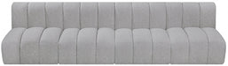 Arc Boucle Fabric 4pc. Sectional Grey - 102Grey-S4E - Vega Furniture