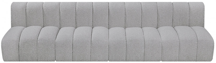 Arc Boucle Fabric 4pc. Sectional Grey - 102Grey-S4E - Vega Furniture