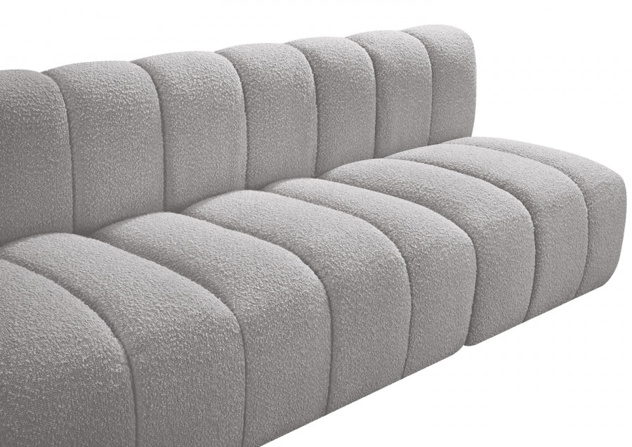 Arc Boucle Fabric 4pc. Sectional Grey - 102Grey-S4E - Vega Furniture