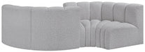 Arc Boucle Fabric 4pc. Sectional Grey - 102Grey-S4F - Vega Furniture