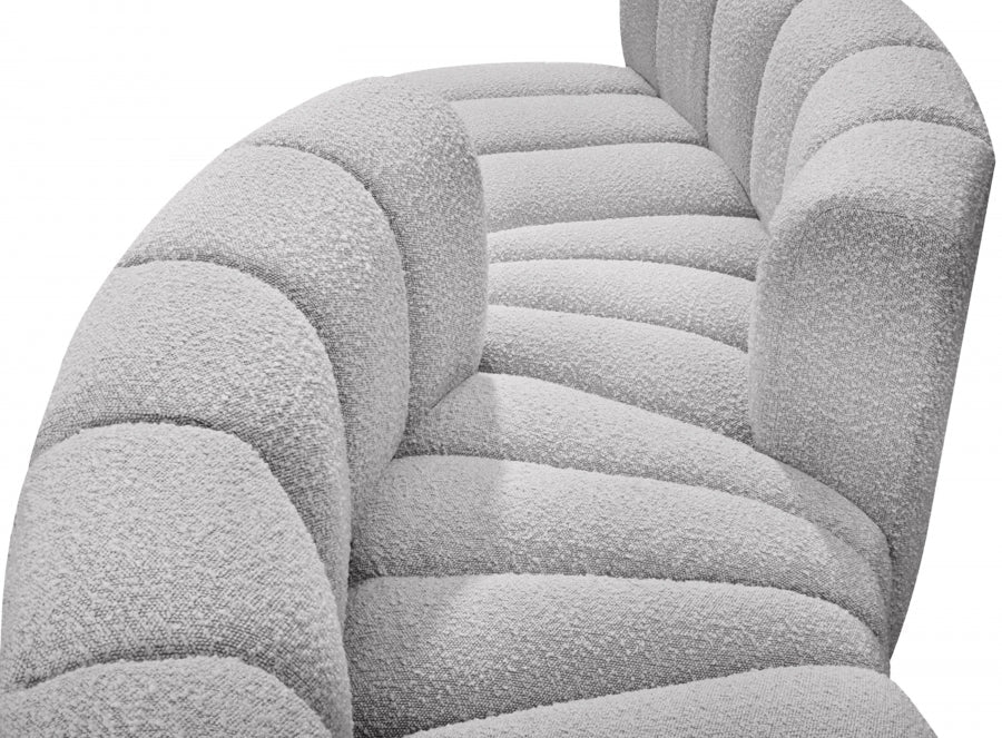 Arc Boucle Fabric 4pc. Sectional Grey - 102Grey-S4F - Vega Furniture