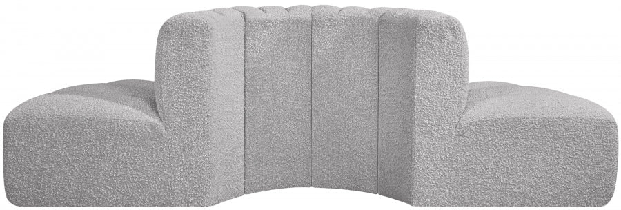 Arc Boucle Fabric 4pc. Sectional Grey - 102Grey-S4G - Vega Furniture