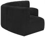 Arc Boucle Fabric 5pc. Sectional Black - 102Black-S5A - Vega Furniture