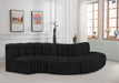 Arc Boucle Fabric 5pc. Sectional Black - 102Black-S5B - Vega Furniture