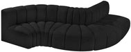 Arc Boucle Fabric 5pc. Sectional Black - 102Black-S5B - Vega Furniture