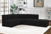 Arc Boucle Fabric 5pc. Sectional Black - 102Black-S5C - Vega Furniture