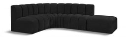 Arc Boucle Fabric 5pc. Sectional Black - 102Black-S5C - Vega Furniture