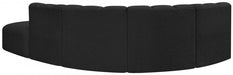 Arc Boucle Fabric 5pc. Sectional Black - 102Black-S5C - Vega Furniture