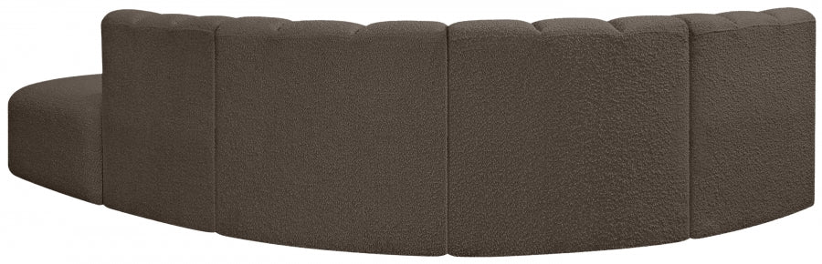 Arc Boucle Fabric 5pc. Sectional Brown - 102Brown-S5C - Vega Furniture