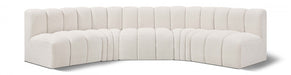 Arc Boucle Fabric 5pc. Sectional Cream - 102Cream-S5A - Vega Furniture