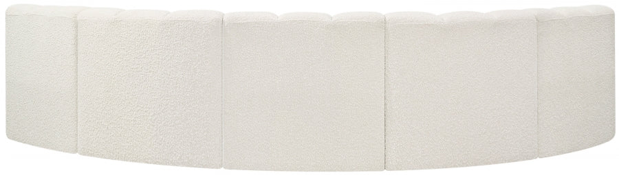 Arc Boucle Fabric 5pc. Sectional Cream - 102Cream-S5A - Vega Furniture