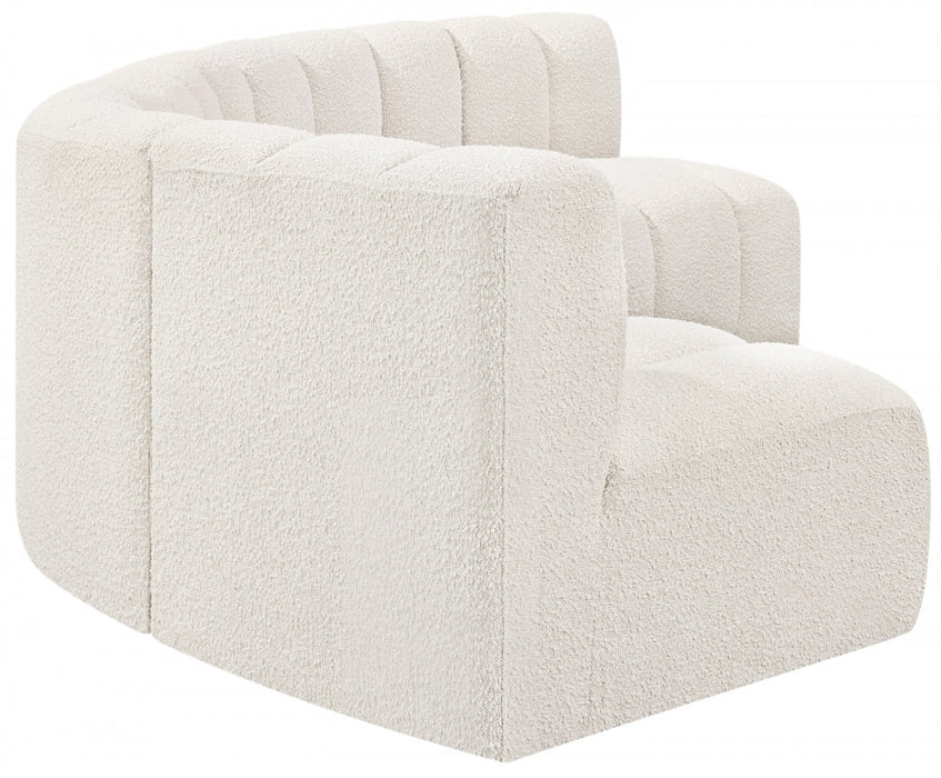 Arc Boucle Fabric 5pc. Sectional Cream - 102Cream-S5A - Vega Furniture