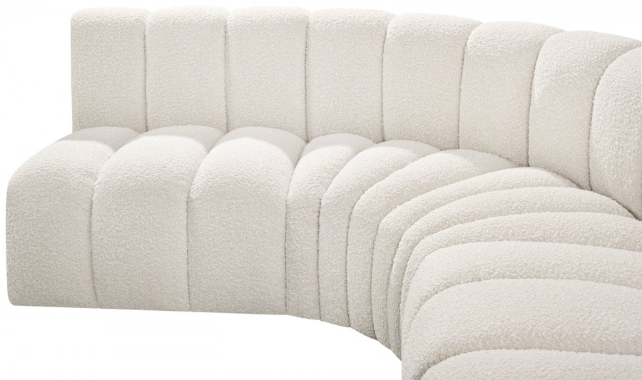 Arc Boucle Fabric 5pc. Sectional Cream - 102Cream-S5A - Vega Furniture