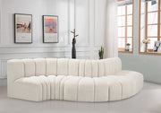 Arc Boucle Fabric 5pc. Sectional Cream - 102Cream-S5B - Vega Furniture