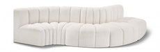 Arc Boucle Fabric 5pc. Sectional Cream - 102Cream-S5B - Vega Furniture