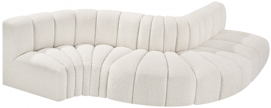 Arc Boucle Fabric 5pc. Sectional Cream - 102Cream-S5B - Vega Furniture