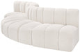 Arc Boucle Fabric 5pc. Sectional Cream - 102Cream-S5B - Vega Furniture