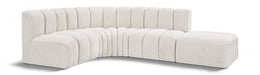 Arc Boucle Fabric 5pc. Sectional Cream - 102Cream-S5C - Vega Furniture