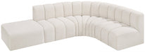 Arc Boucle Fabric 5pc. Sectional Cream - 102Cream-S5C - Vega Furniture