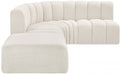 Arc Boucle Fabric 5pc. Sectional Cream - 102Cream-S5C - Vega Furniture